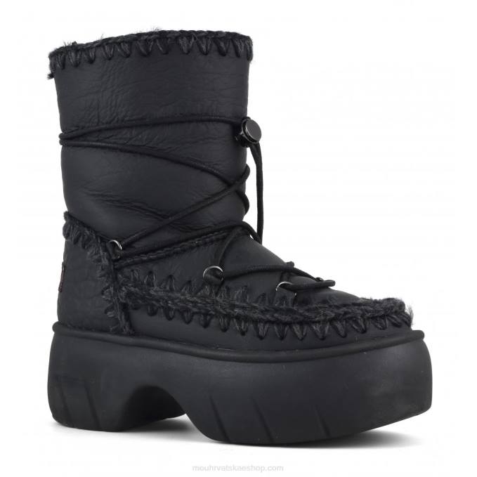 nubuk crna Mou žene Eskimo snow boot twist short Z46H351