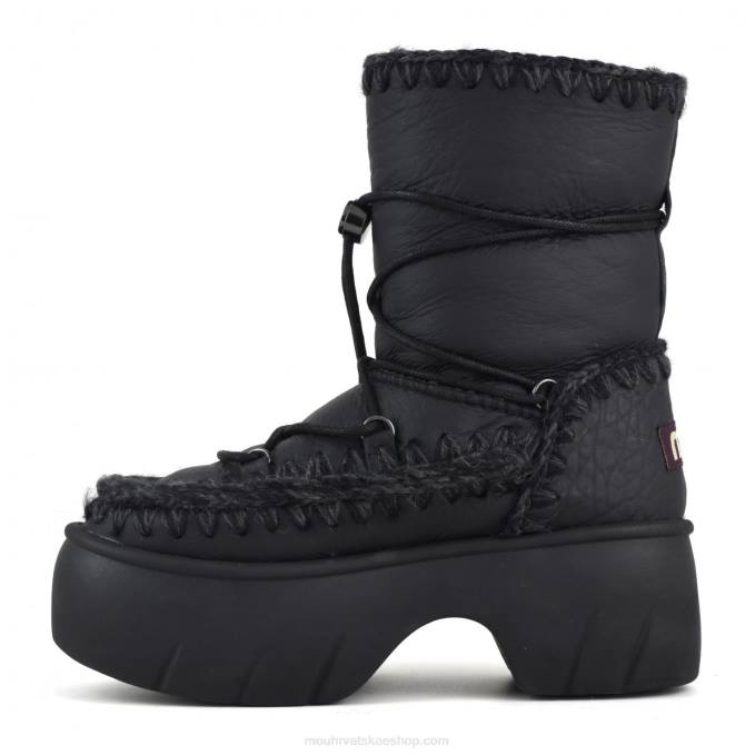 nubuk crna Mou žene Eskimo snow boot twist short Z46H351
