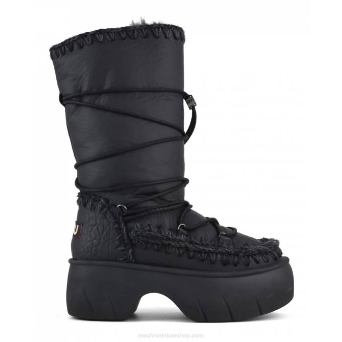 nubuk crna Mou žene Eskimo snow boot twist tall Z46H354