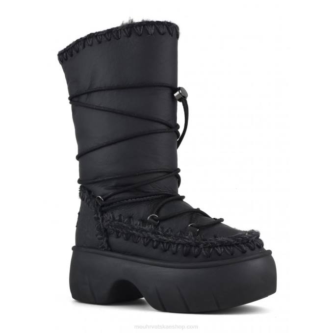 nubuk crna Mou žene Eskimo snow boot twist tall Z46H354