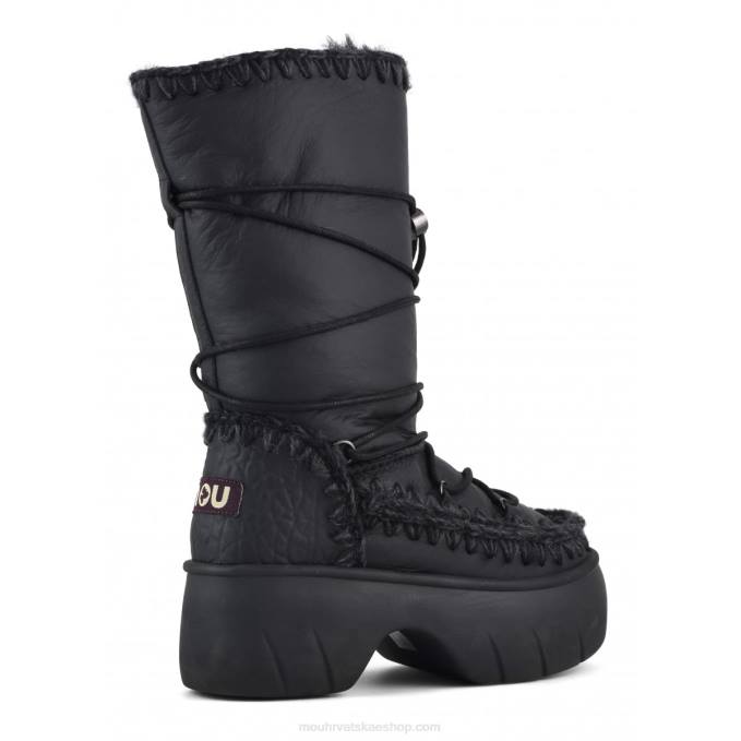 nubuk crna Mou žene Eskimo snow boot twist tall Z46H354