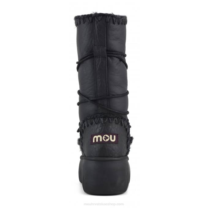 nubuk crna Mou žene Eskimo snow boot twist tall Z46H354
