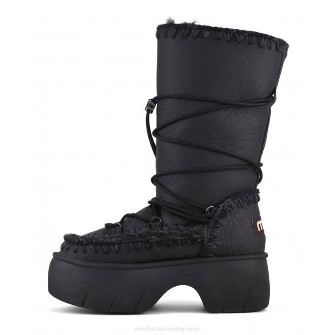 nubuk crna Mou žene Eskimo snow boot twist tall Z46H354