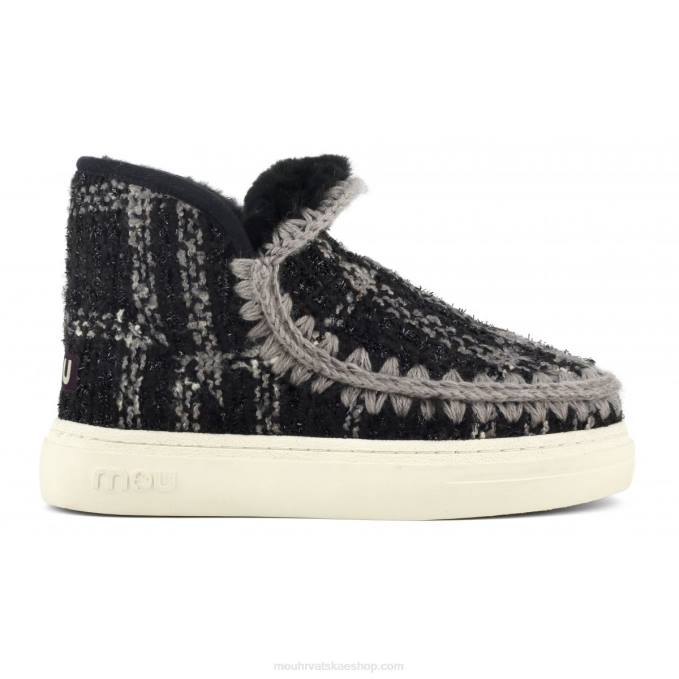 tartan lurex crno-bijeli Mou žene eskimo tenisice bold 749 Z46H754