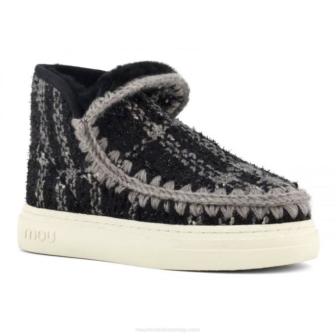 tartan lurex crno-bijeli Mou žene eskimo tenisice bold 749 Z46H754