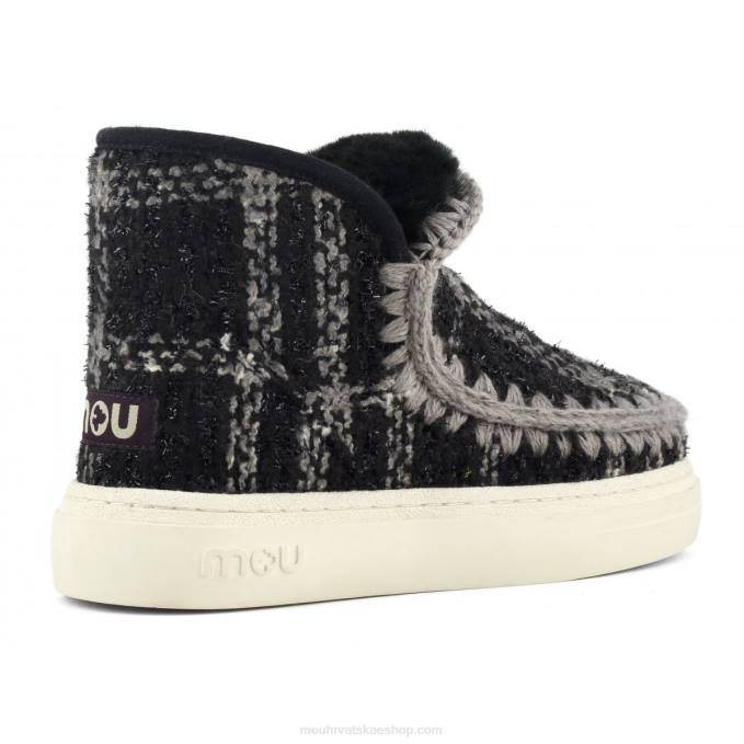 tartan lurex crno-bijeli Mou žene eskimo tenisice bold 749 Z46H754
