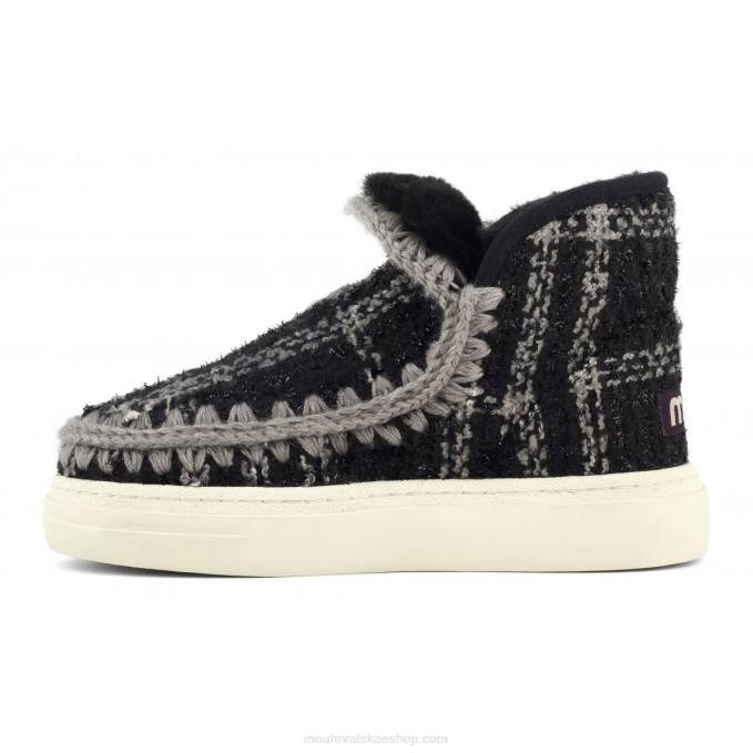 tartan lurex crno-bijeli Mou žene eskimo tenisice bold 749 Z46H754