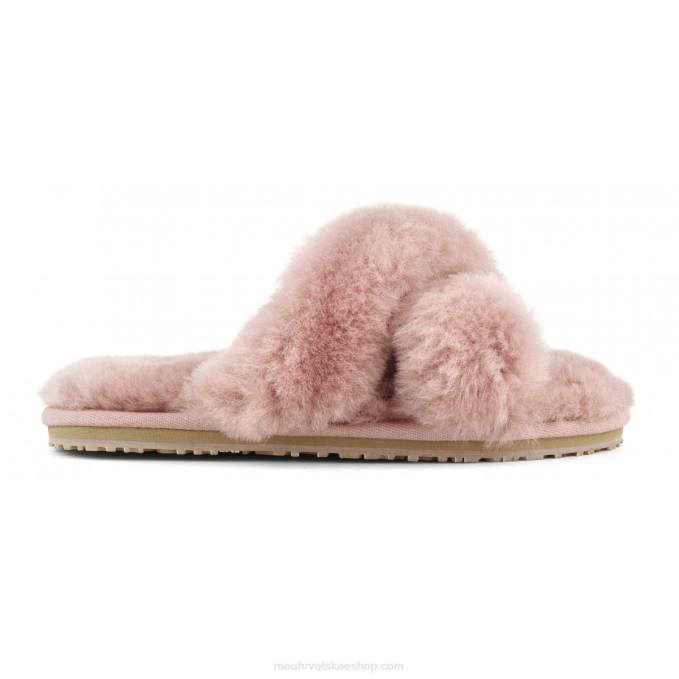 antička ruža Mou žene criss-cross fur slide papuča Z46H476