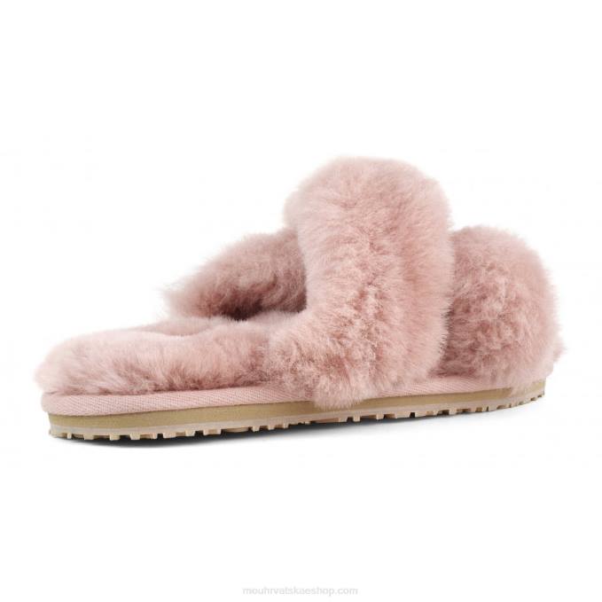 antička ruža Mou žene criss-cross fur slide papuča Z46H476