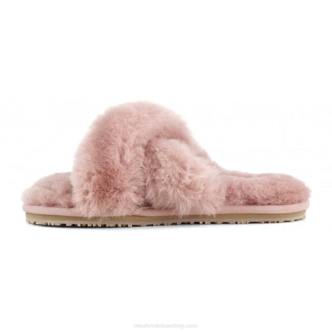 antička ruža Mou žene criss-cross fur slide papuča Z46H476