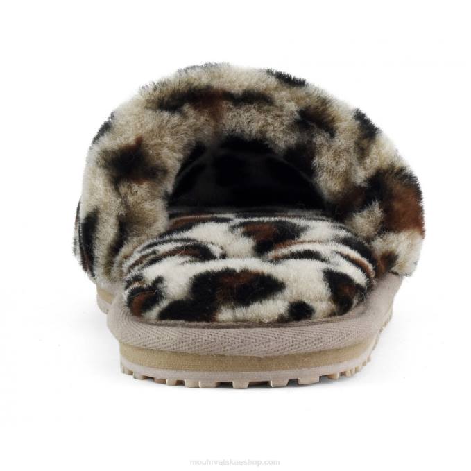 crno/leopard Mou žene ovčja krzna slide papuča Z46H492