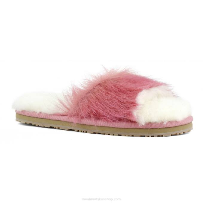duga kosa poni roza fuxia Mou žene duga kosa ponyskin fur slide papuča Z46H500