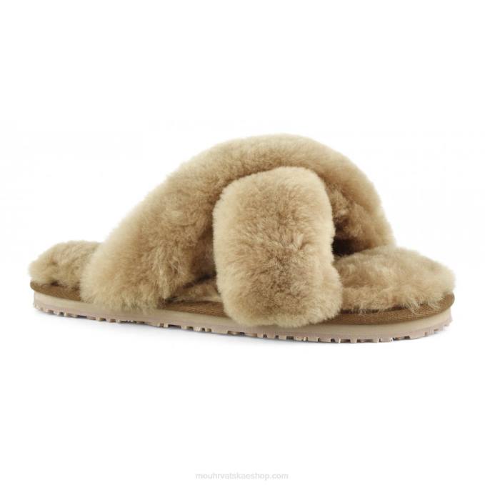 konjak Mou žene criss-cross fur slide papuča Z46H475
