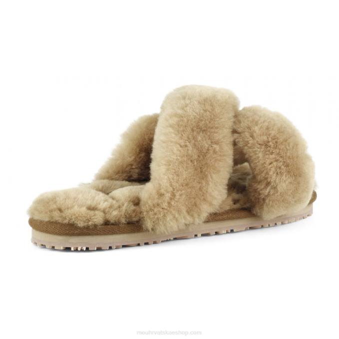 konjak Mou žene criss-cross fur slide papuča Z46H475