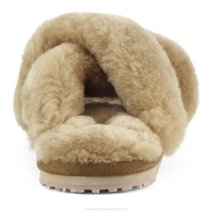 konjak Mou žene criss-cross fur slide papuča Z46H475