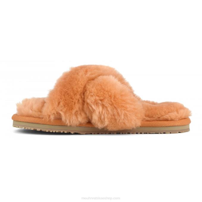 narančasta kajsija Mou žene criss-cross fur slide papuča Z46H480