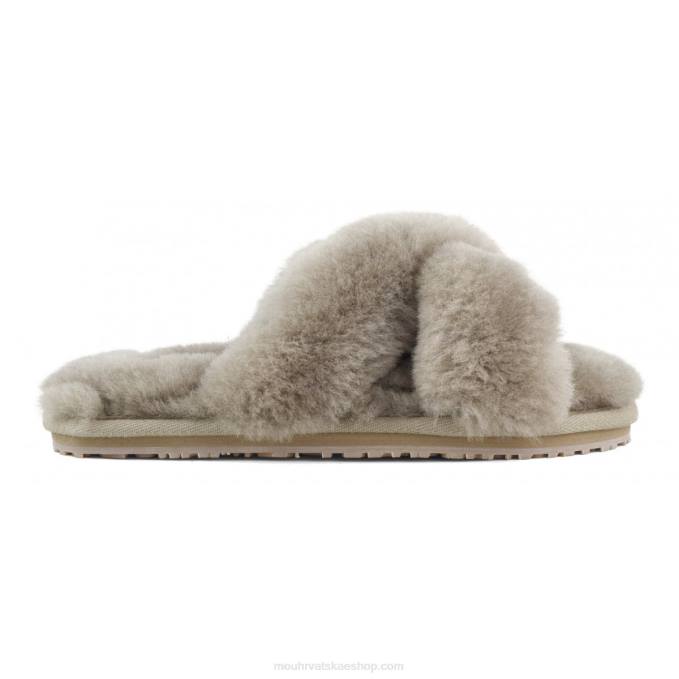 slonova siva Mou žene criss-cross fur slide papuča Z46H473