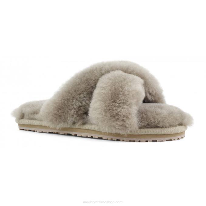 slonova siva Mou žene criss-cross fur slide papuča Z46H473