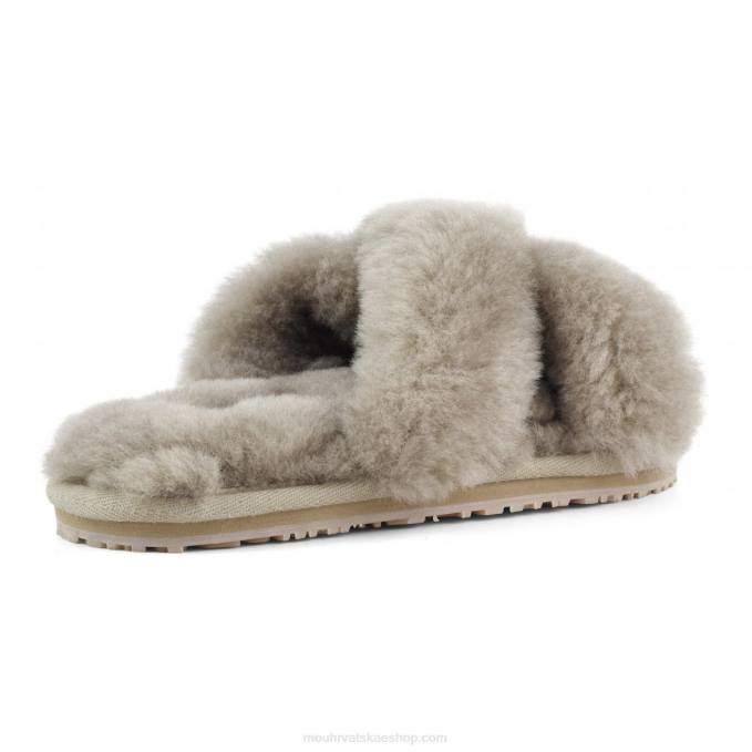 slonova siva Mou žene criss-cross fur slide papuča Z46H473