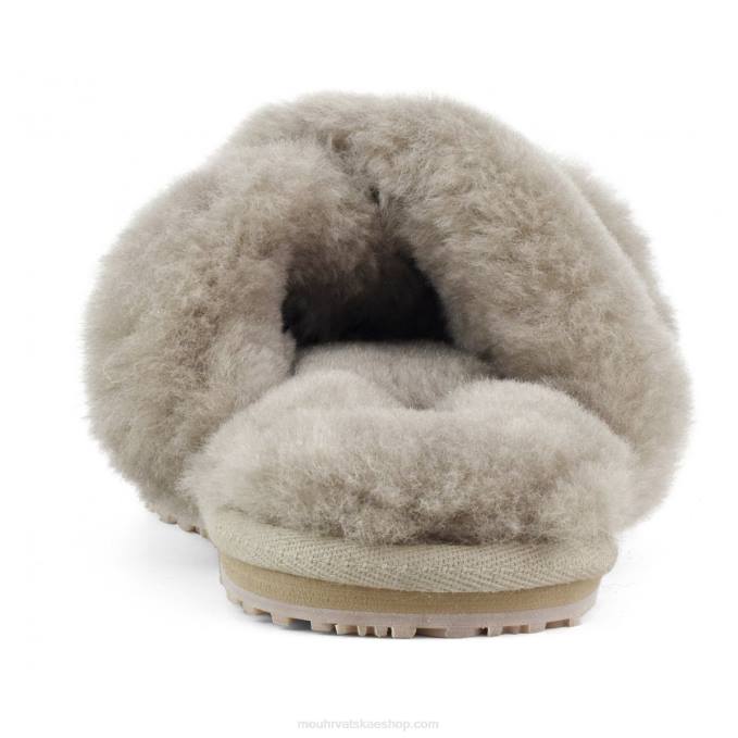 slonova siva Mou žene criss-cross fur slide papuča Z46H473