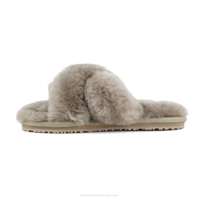 slonova siva Mou žene criss-cross fur slide papuča Z46H473
