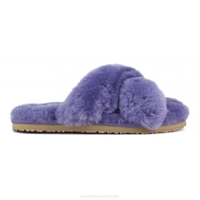 suton ljubičasta Mou žene criss-cross fur slide papuča Z46H482