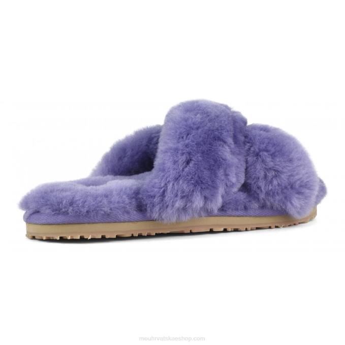 suton ljubičasta Mou žene criss-cross fur slide papuča Z46H482