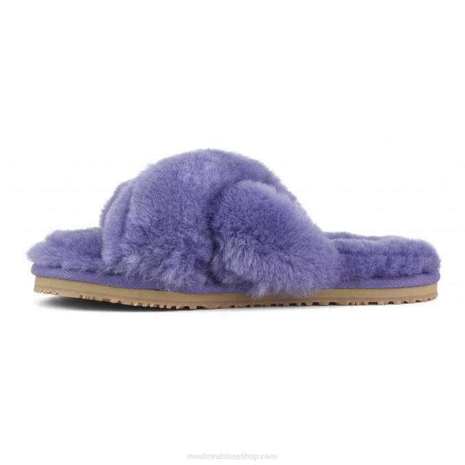 suton ljubičasta Mou žene criss-cross fur slide papuča Z46H482