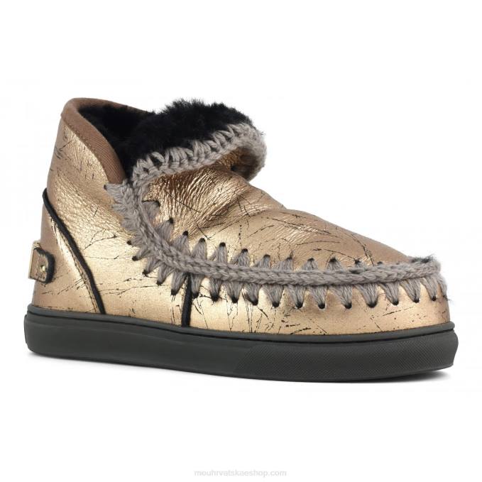 distressed metalik svijetla bronca Mou žene eskimo tenisica veliki metalik logo Z46H647