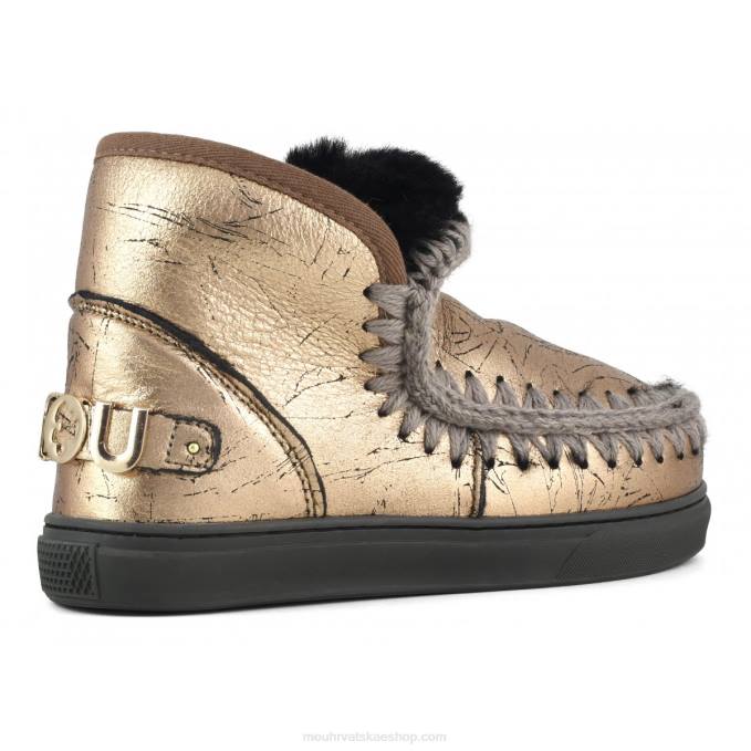 distressed metalik svijetla bronca Mou žene eskimo tenisica veliki metalik logo Z46H647