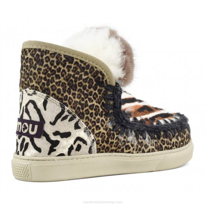 zebra bijela-bkack s narančastom Mou žene eskimo tenisice ponyskin mix patchwork Z46H658