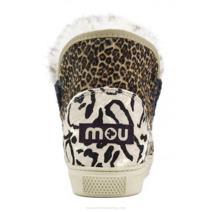 zebra bijela-bkack s narančastom Mou žene eskimo tenisice ponyskin mix patchwork Z46H658