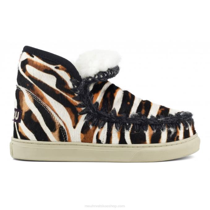 zebra bijela-bkack s narančastom Mou žene eskimske tenisice ponyskin Z46H677