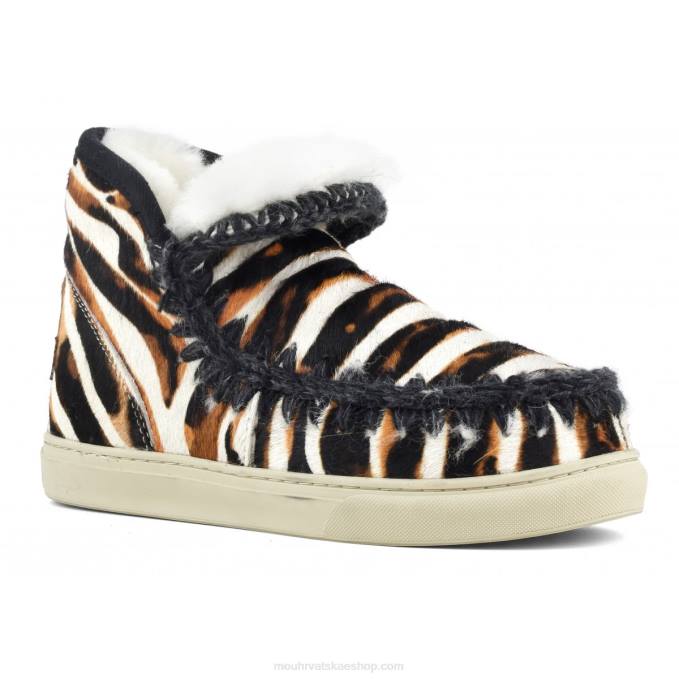 zebra bijela-bkack s narančastom Mou žene eskimske tenisice ponyskin Z46H677