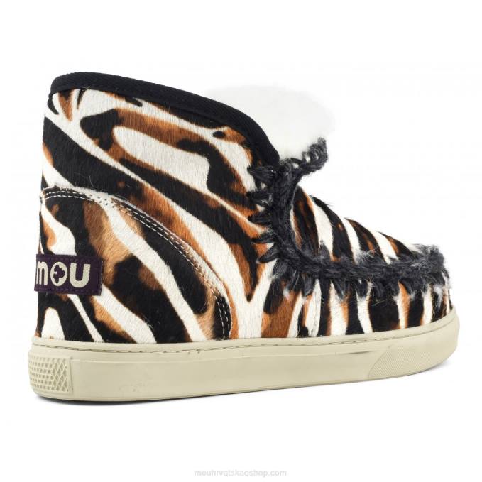 zebra bijela-bkack s narančastom Mou žene eskimske tenisice ponyskin Z46H677
