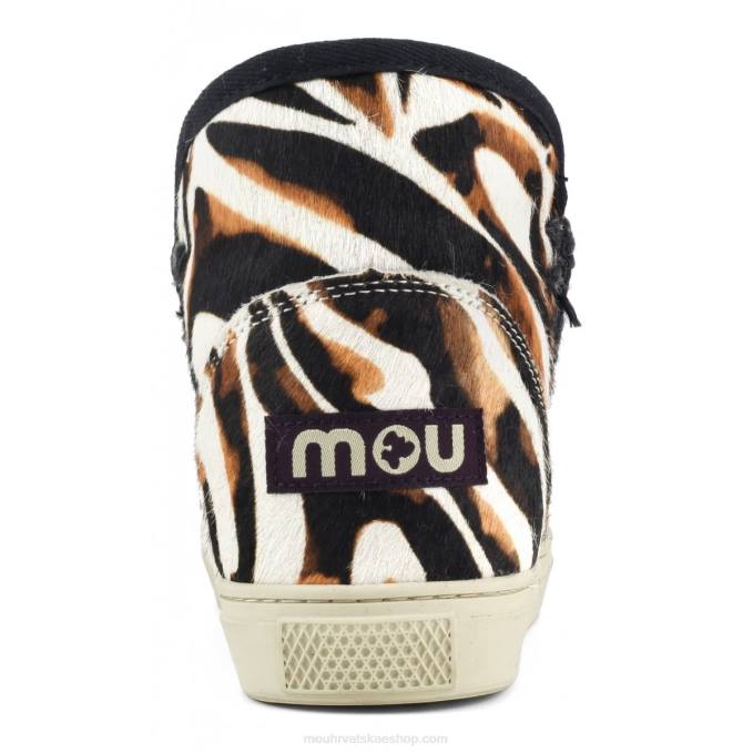 zebra bijela-bkack s narančastom Mou žene eskimske tenisice ponyskin Z46H677