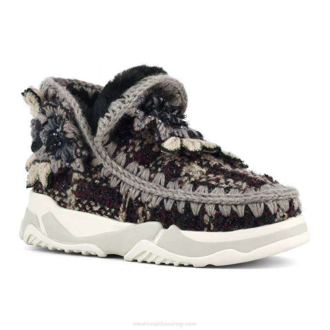 tartan lurex bordo Mou žene eskimski trener tartan cvijet Z46H703