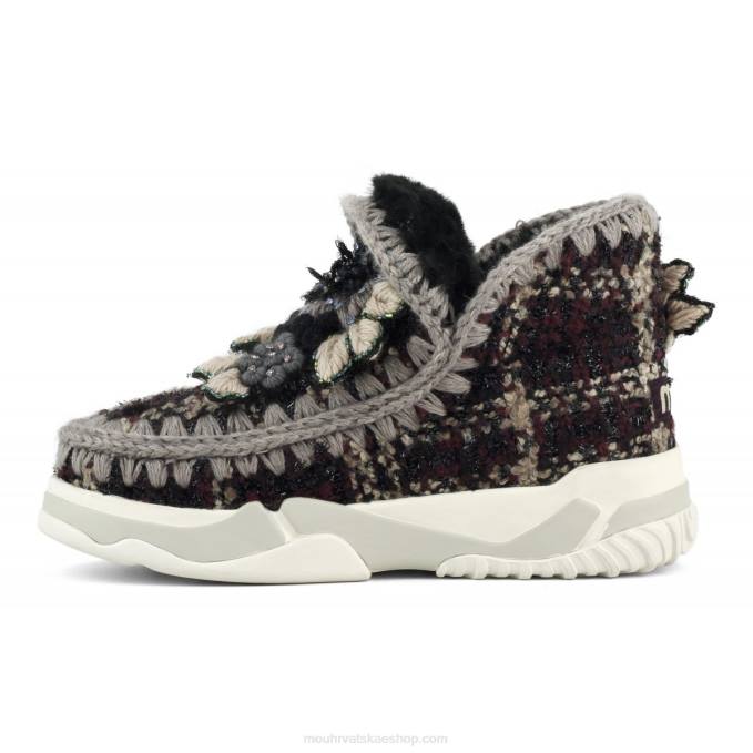 tartan lurex bordo Mou žene eskimski trener tartan cvijet Z46H703