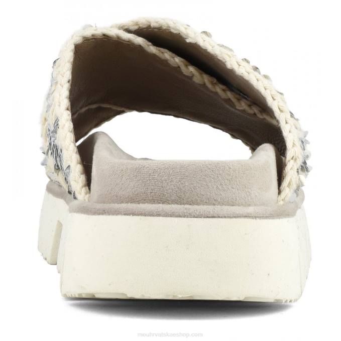 šljokice bijelo-srebrne Mou žene criss-cross bio sandal plain Z46H151