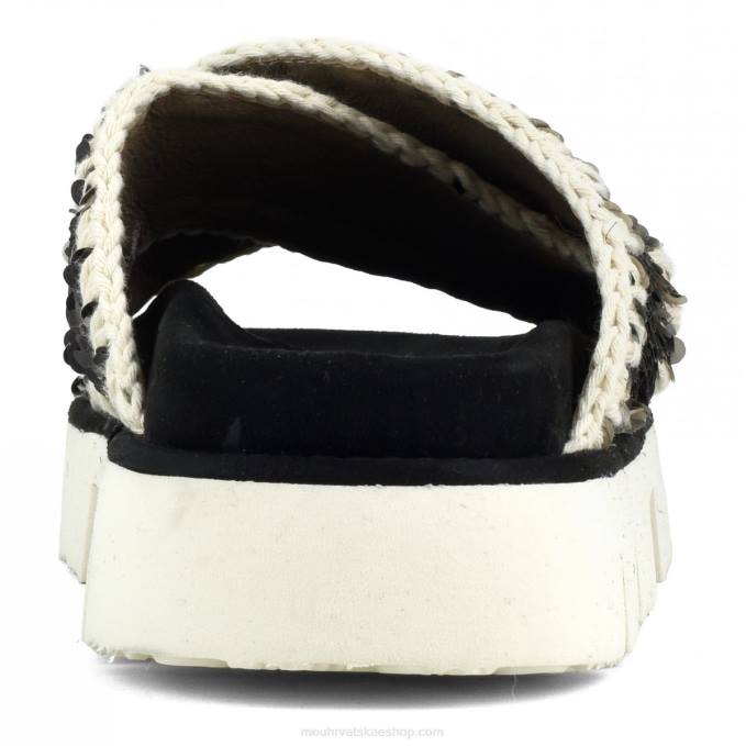 šljokice crne Mou žene criss-cross bio sandal plain Z46H152