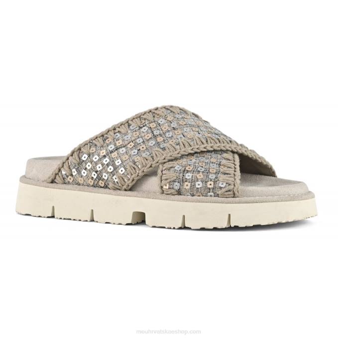 zlato Mou žene criss-cross bio sandal traper i šljokice Z46H149