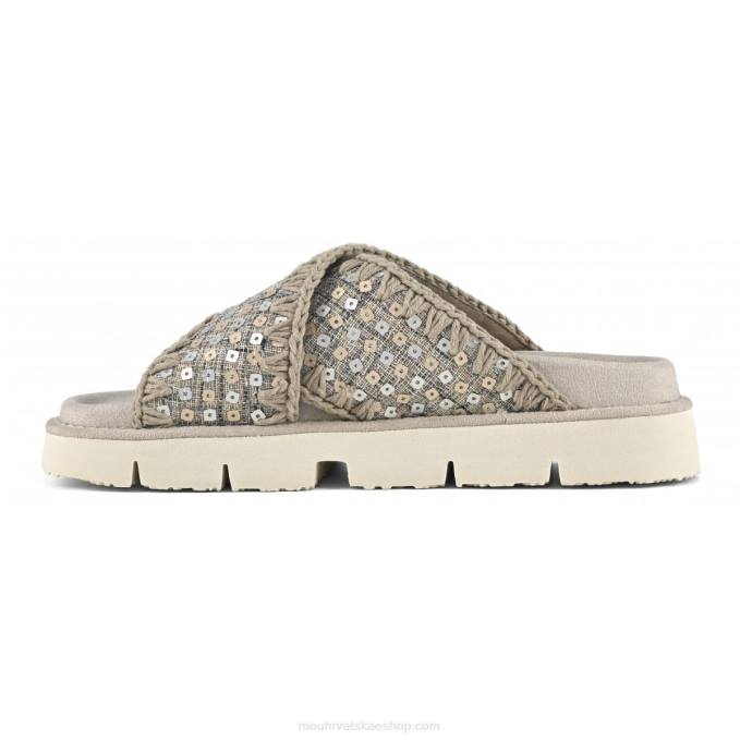 zlato Mou žene criss-cross bio sandal traper i šljokice Z46H149