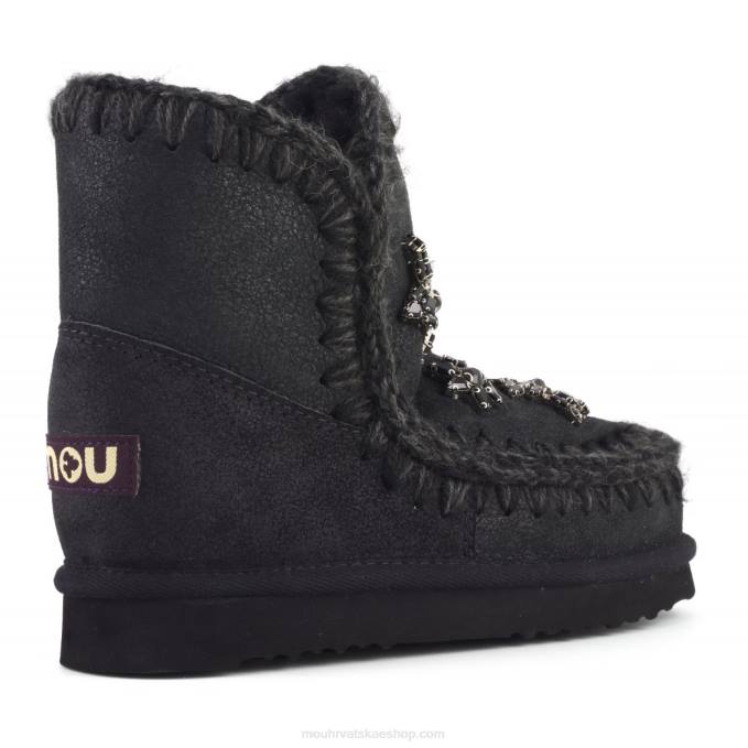 napuknuto crno/sivo Mou žene eskimo 18 kristalnih zvijezda Z46H398