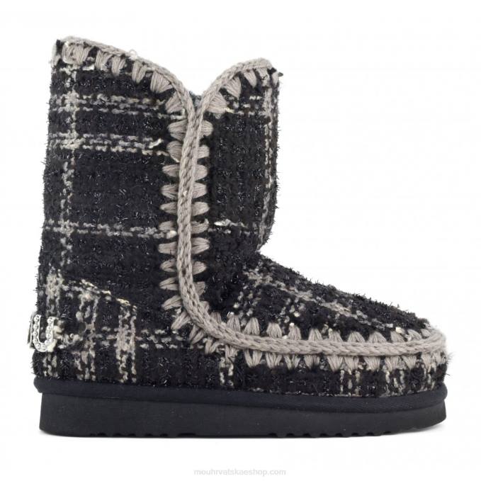 tartan lurex crno-bijeli Mou žene eskimo 24 tartan - veliki logotip nitne Z46H370