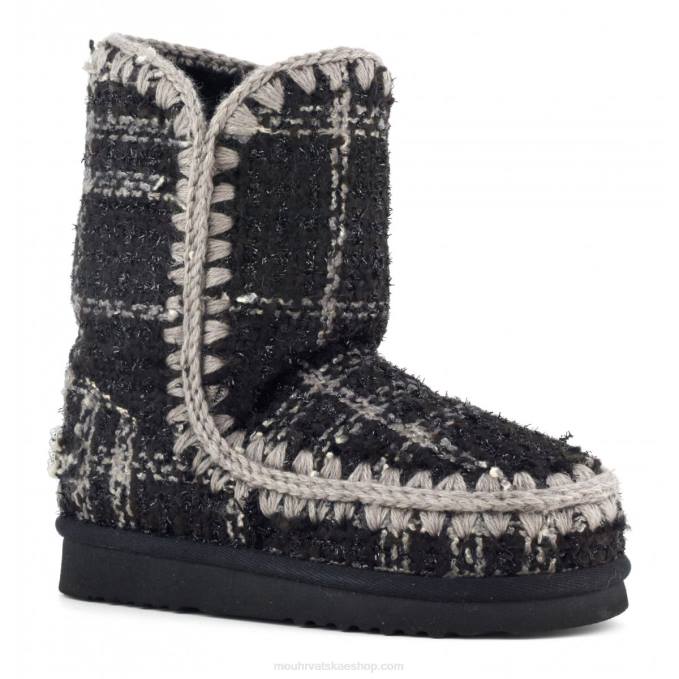 tartan lurex crno-bijeli Mou žene eskimo 24 tartan - veliki logotip nitne Z46H370