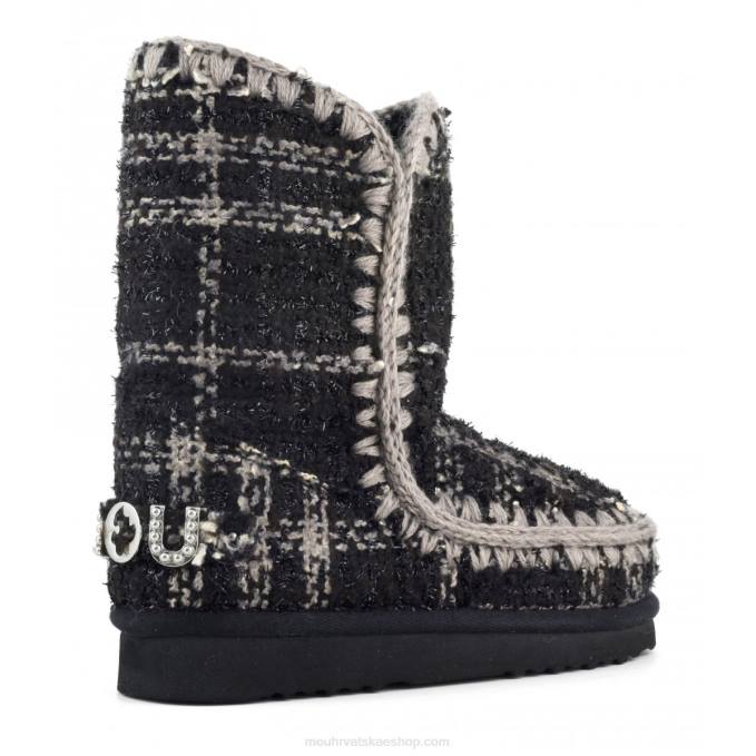 tartan lurex crno-bijeli Mou žene eskimo 24 tartan - veliki logotip nitne Z46H370