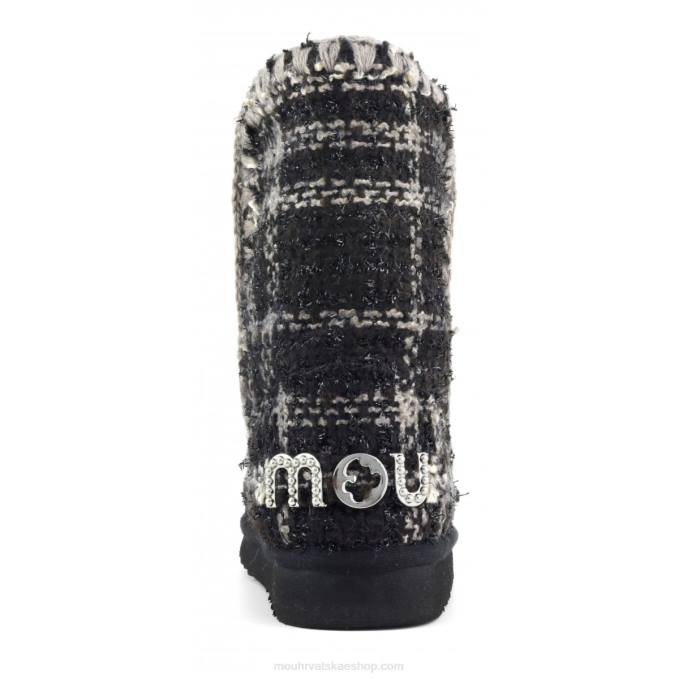 tartan lurex crno-bijeli Mou žene eskimo 24 tartan - veliki logotip nitne Z46H370