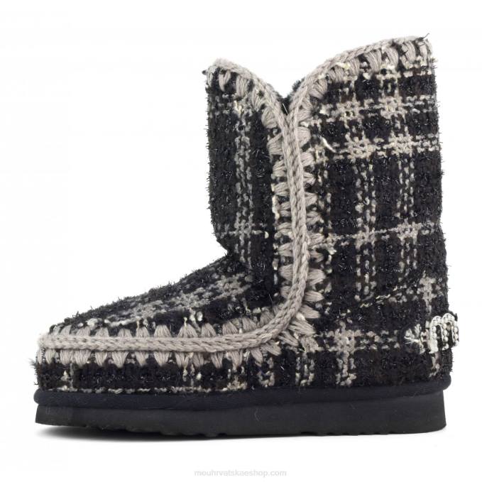 tartan lurex crno-bijeli Mou žene eskimo 24 tartan - veliki logotip nitne Z46H370