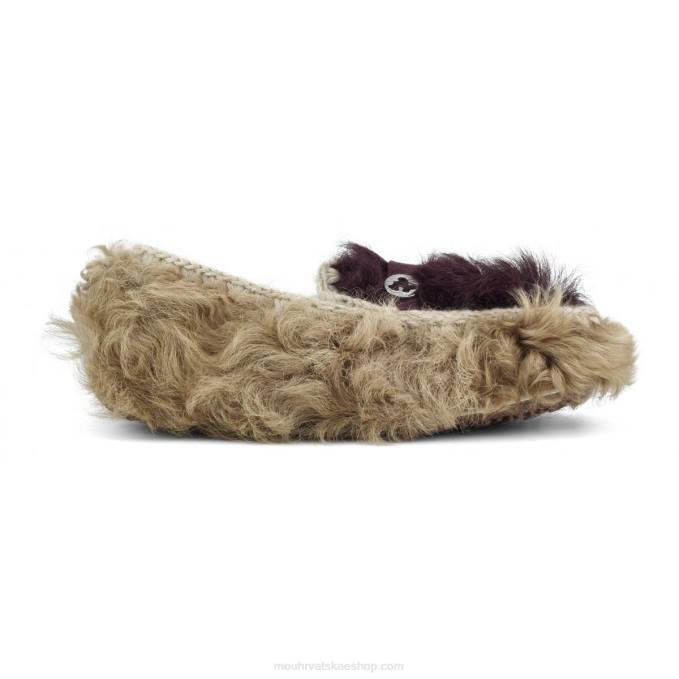 bež-bordo Mou žene mocassin chekiang krzno Z46H683