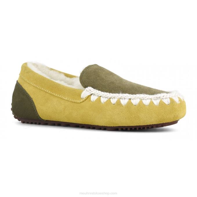 mješavina senfa Mou žene color block mocassin eskimo šavovi Z46H681